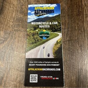 Appalachian Backroads Motorcycle & Car Routes Map 2023-2024 - New!